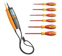 Weidmüller VDE 490103 Kit d'outils 7 pièces (1 testeur de tension VT Digi Pro, 6 tournevis VDE pour électriciens, indicateur de tension 1-1000 V AC/DC)