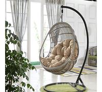 WEIGE Coussin de Chaise d'oeuf Suspendu épaissir sans Support Coussin de siège de balançoire nid de Chaise Suspendue Dossier avec Oreiller-Kaki 90x120x15cm (35x47x6inch)