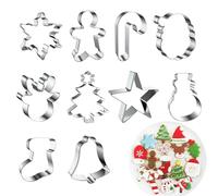 Weihnachts-Keksausstecher Set Edelstahl 10-teilig - Plätzchenformen | Weihnachten | Ausstechformen Backen für Kekse & Gebäck | Weihnachtsbäckerei Zubehör aus rostfreiem Stahl | Lebkuchenmann