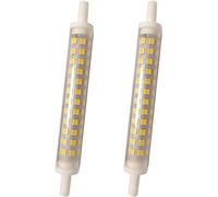 WeiHong 2 pièces LED R7S tube de verre ampoule COB 118MM 13W J118 remplacer 50W AC 220V 240V Lampadas(118MM blanc chaud)