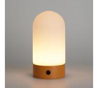 WEILAILUX Lampe de douche à piles étanche, petite lampe de table portable sans fil rechargeable, lumière d'ambiance tactile à intensité variable pour maison/terrasse/salle à manger/extérieur (orange)