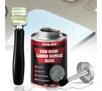 WEILAOK 120ml Colle Ciel de Toit Voiture avec un Pinceau Durable et Stable | Colle de Réparation pour Ciel de Toit de Voiture, avec Rouleau en Caoutchouc, Headliner Repair Glue, Applicable au Pinceau