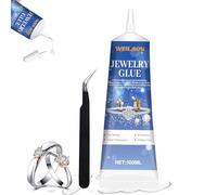 WEILAOK Colle Bijoux, Rhinestone Glue, Colle Professionnelle pour Bijoux | 100 ML Colle Strass Textile Convient pour le Collage de Divers Bijoux, Pierres Précieuses, Métaux, Verre et Autres Matériaux