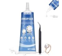WEILAOK Colle Bijoux,Rhinestone Glue,Colle Professionnelle pour Bijoux100ML | Transparent Convient pour le Collage de Divers Bijoux, Pierres Précieuses, Métaux, Verre et Autres Matériaux