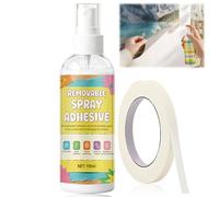 WEILAOK Colle Repositionnable, Colle Spray, Transparent Après Séchage, Non Permanent Adhésif Universel pour Papier, Bois, Verre, Métal, Loisirs Créatifs, Maintien Tapis de Découpe, 150ml