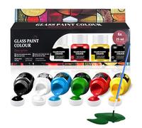 WEILAOK Peinture Verre, peinture Vitrail, Peintures sur Verre, peintures Ceramique, Peinture pour Verre, Peinture Mug pour Tasses, Assiettes, Verre, Céramique