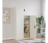 Weilusique Armoire de classement blanche en acier revêtu par pulvérisation 90 x 40 x 180 cm avec 3 étagères verrouillables pour bureau, salon ou couloir, armoire de rangement robuste avec serrure et
