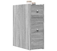 Weilusique Armoire de salle de bain étroite avec roulettes - Gris Sonoma - 21,5 x 50 x 60 cm - Tiroir de rangement - Armoire haute multifonction pour salle de bain, cuisine, salon