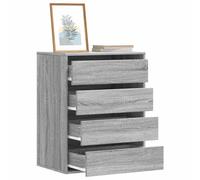Weilusique Commode grise Sonoma 60 x 41 x 76 cm en bois avec 4 tiroirs pour chambre à coucher, salon, couloir, organiseur de rangement, polyvalent, durable, rangement stable