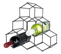 Weinregal aus Metall, schwarz, für 6 Flaschen, 29,5 x 28,5 cm