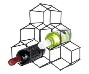 Weinregal aus Metall, schwarz, für 6 Flaschen, 29,5 x 28,5 cm