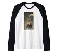 Weirdcore Bol à Nouilles Ramen Gothique Horreur Effrayant Art Sombre Manche Raglan