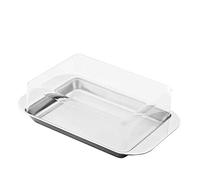 Weis 14254 Beurrier pour Porte de Réfrigérateur Acier Inoxydable/Acrylique Argent/Transparent 9,5 x 15 x 4,5 cm