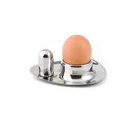 Weis 15112 Coquetier Set avec Salière Acier Inoxydable Argent 9 x 11 x 4 cm