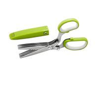 Weis 15915 Cisaille Fines Herbes avec Protection de la Lame Acier Inoxydable/Plastique Argent/Vert 19 x 5 x 2 cm