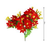 Wei's moment 6 lots de plantes artificielles pour balcon et intérieur, décoration de fleurs en plastique, plastique faux, fleurs résistantes aux UV pour tombes et jardin rouge vif, promotion du Nouvel