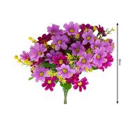 Wei's moment 6 lots de plantes artificielles pour balcon et intérieur, décoration de fleurs en plastique, plastique faux, fleurs résistantes aux UV pour tombes et jardin violet clair