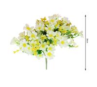 Wei's moment 6 lots de plantes artificielles pour balcon et intérieur, décoration de fleurs en plastique, plastique faux, fleurs résistantes aux UV pour tombes et jardin blanc
