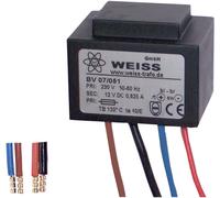 Weiss Elektrotechnik 07/052 Transformateur dalimentation compact 1 x 230 V 1 x 24 V/DC 7.50 W 312 mA
