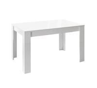 WEISS - Table Repas Extensible Blanc Laqué Brillant