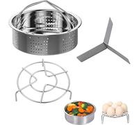 WEIWUXIAN Ensemble Supports Vapeur, 3 Pièces Accessoires Autocuiseur, Comprenant Panier Vapeur Acier Inoxydable, Support de Refroidissement, Support Vapeur Diviseur, pour Cuisine Catering Accessoires