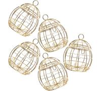 WEKAMOS Coffret 5pcs Boîte à Bonbons en Fer Forme Cage à Oiseaux Creuse Portable et Facile à Utiliser pour Présents et Festivals Couleur Or