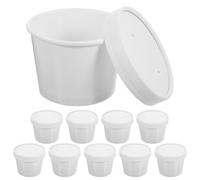WEKAMOS Gobelet à Soupe 10 Ensembles 240ml avec Couvercle | Dessert et Céréales, Format Portable 240ml, Stockage Compact, Service à Emporter et Fête