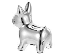 WEKAMOS Tirelire en Céramique Forme Chien Argentée Décoration Nordique pour Chambre Garçon et Filles Rangement Pièces et Décoration Intérieure