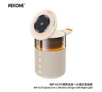 WEKOME Qisong Veilleuse 5-en-1 avec charge rapide sans fil TP-U179 【Noir】，Compatible avec les téléphones Apple, Huawei, Samsung et Xiaomi