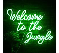 Welcome to the Jungle Enseigne au Néon Enseignes lumineuses au Néon Vert LED Word pour Décoration murale Enseigne Lumineuse Lettre USB pour Cadeau d'entrée de Maison Jardin