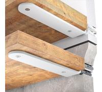 WELDUN Lot de 4 supports d'étagère en L, 25 cm, acier robuste, blanc | Support mural en acier, finition époxy antirouille, pour étagère bois, cuisine, salon, bureau, salle de bain