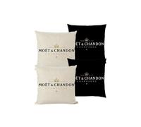 Welikekitchen Lot de 4 taies d'oreiller Moet - 2 x noir et 2 x beige