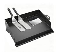 WELL GRILL Plaque de cuisson pour plancha pour barbecues à gaz Weber Spirit et Genesis, Enders et la plupart des barbecues à gaz, plateau de cuisson en fonte émaillée avec spatule et grattoir
