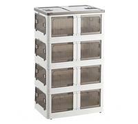 Well Home Boîte de rangement pliable multifonctionnelle Blanc 4 niveaux 40 l par niveau 160 l au total