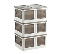 Well Home Boîte de rangement pliable multifonctionnelle blanche à 3 niveaux, 116 l par niveau, 348 l au total