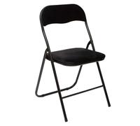 WELL HOME - Chaise pliante en velours noir
