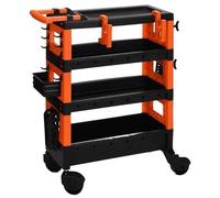 Well Home Chariot de Transport 68 x 35 x 87,5 cm Noir et Orange