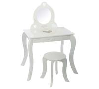 Well Home Coiffeuse avec Miroir et Tabouret, Design Classique, Table de Maquillage avec 1 tiroir - Coin de beauté