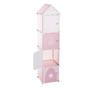 Well Home - Colonne étagère Rose 34 x 31,5 x 139 cm