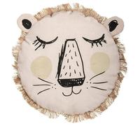 Well Home Coussin à franges avec visage de lion