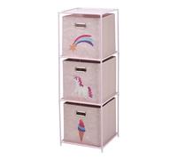 Well Home Étagère à 3 étagères en métal rose H.102 cm