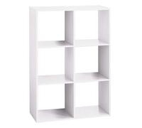 Well Home Étagère en Bois avec 6 Compartiments Blanc H.100,5 cm
