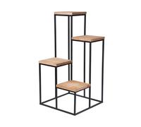 Well Home Étagère vase en métal avec 4 étagères en bois 34 x 34 x 76 cm