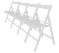WELL HOME FURNITURE & DECORATION - Pack 4 Chaises BAS en bois de hêtre, finition blanc