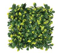 Well Home Haie Artificielle de Jardin Vertical 100 x 100 cm, pour décoration intérieure et extérieure - Feuilles Vertes et Jaunes réalistes