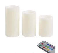 Well Home Lot de 3 bougies LED à couleurs changeantes avec télécommande