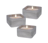 Well Home - Lot de 3 bougies LED carrées grises