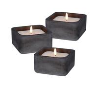 Well Home Lot de 3 bougies LED carrées noires