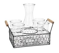 Well Home Lot de 4 verres de 450 ml + carafe de 1 l en verre