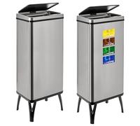 WELL HOME MOBILIARIO & DECORACIÓN 2 poubelles intelligentes de 60 l c/u, hauteur : 95,5 (x 35,5 x 26), gris avec étiquettes magnétiques